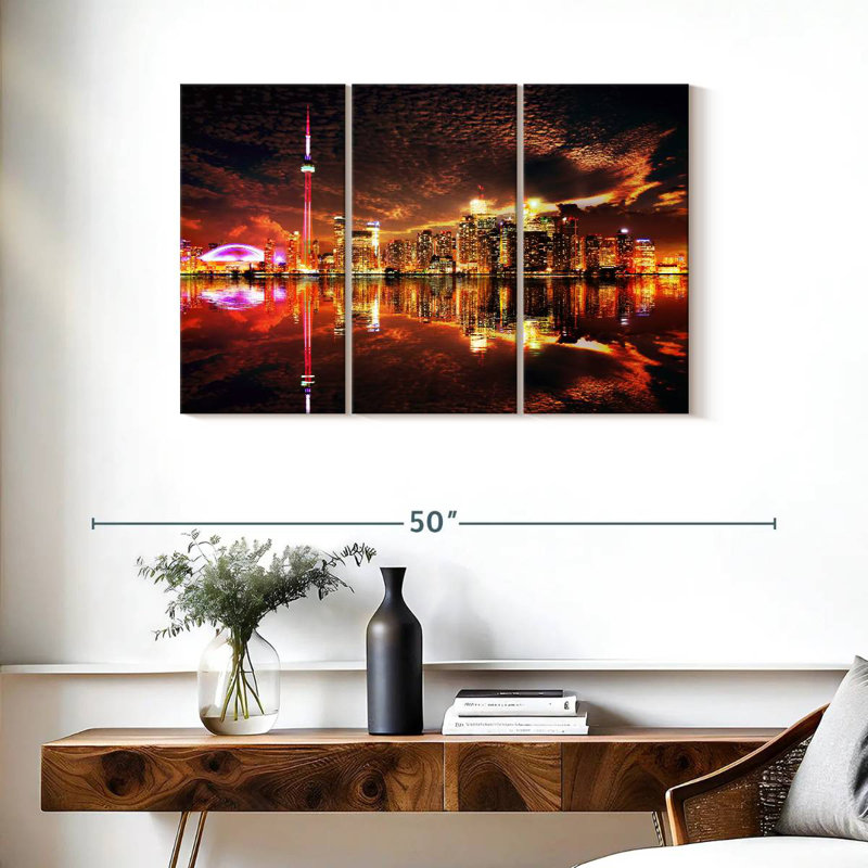 Rorry Glowing Toronto Skyline, 24" H x 38" W