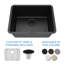 23" x 18" Quartz Kitchen Sink, Single Bowl Sink, Drop-in Sink, Undermount Sink, Granite Kitchen Sink, with Steel Grids and Basket Strainer-72644621