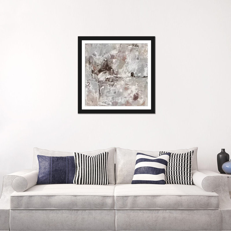 «Show II», reproduction sur toile, H 16 po x l 16 po x P 1 po, Papier d'art encadré noir, Blanc