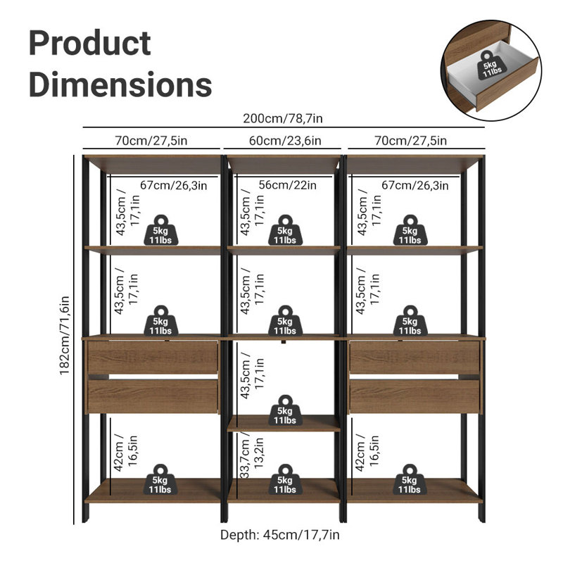 Armoire de rangement modulaire polyvalente pour outils Madesa, Brun / Noir
