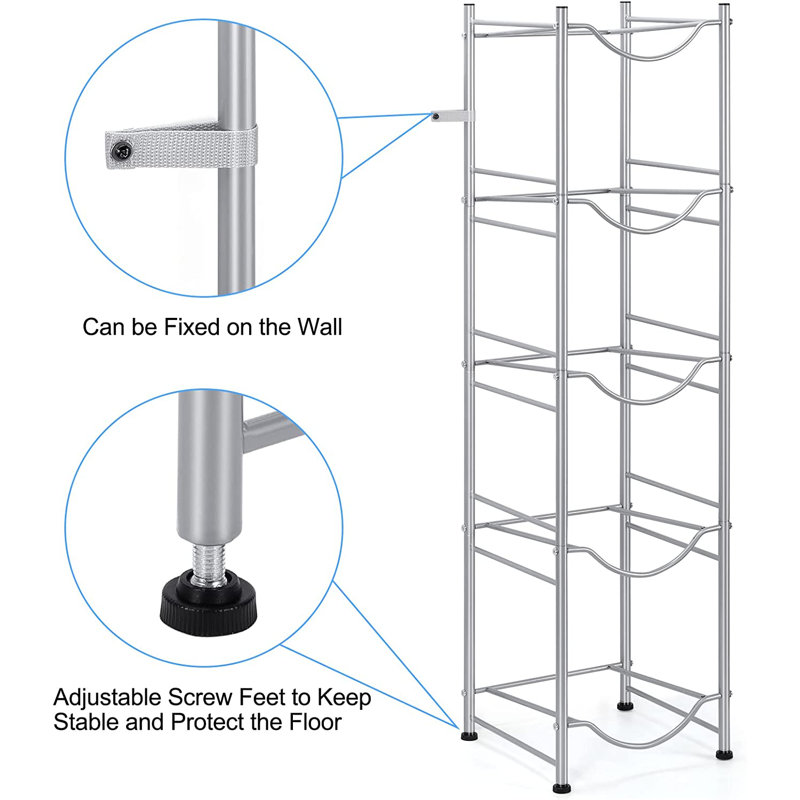 Medau 13.19'' W Metal Storage Rack, Silver
