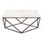 Table basse blanche et bronze antique