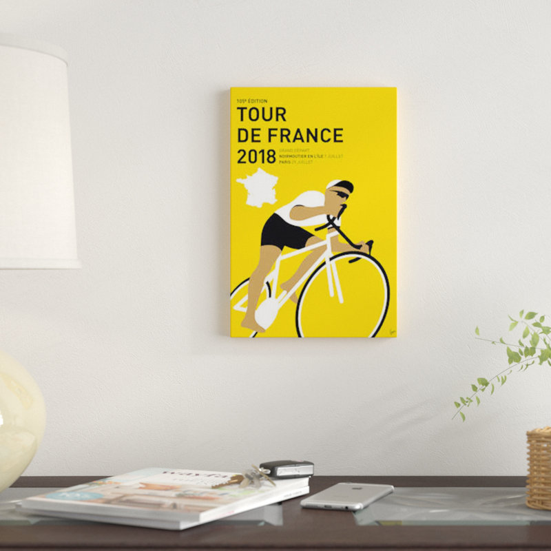 " Tour De France 2018 Minimal Poster " by Chungkong, 40" H x 26" W x 1.5" D, Wrapped Canvas, No Mat