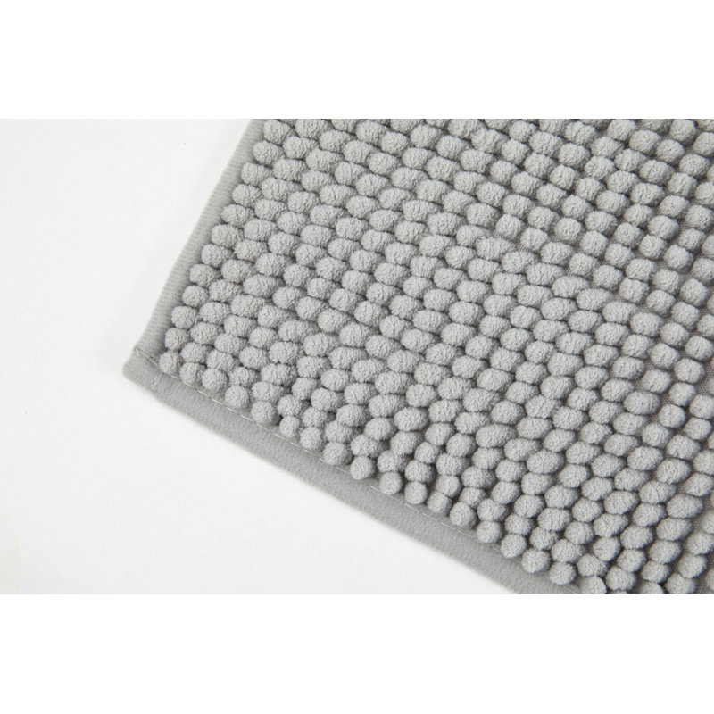 Heloise Non-Slip Bath Rug, 40cm W x 60cm L, Silver