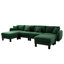 Canapé 4 places Boucle avec accoudoirs distinctifs en forme de coquillage, 2 repose-pieds amovibles et pieds cylindriques - enveloppé de tissu-1948574891