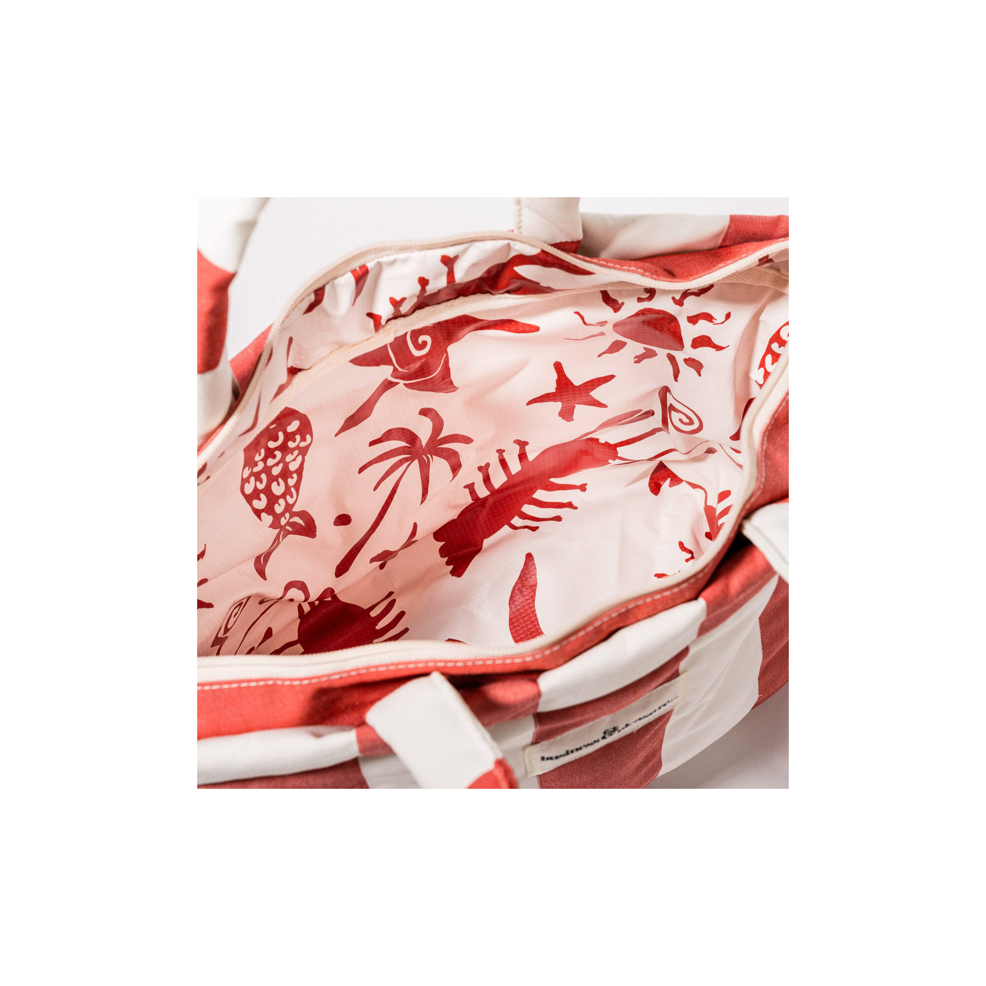 Cloud Cooler Tote Bag, Red/White