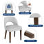 Ensemble de 4 chaises de salle à manger rembourrées - chenille douce, style maison de campagne pour la cuisine et la salle à manger-2020349371