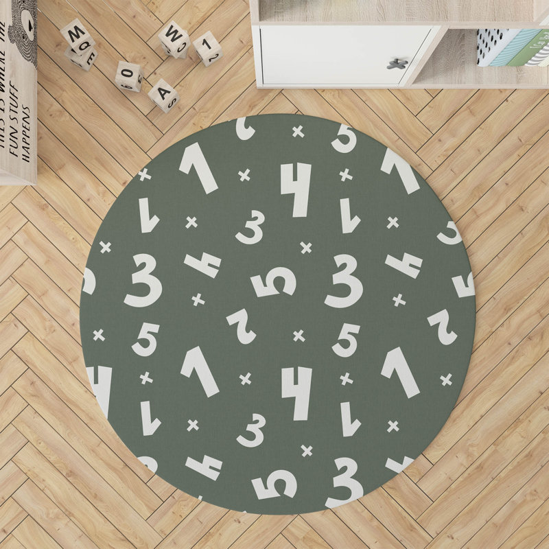 Tapis de jeu pour enfants Numéros, Chimichurri / vert / ivoire