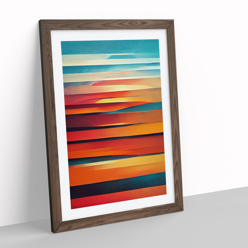 XV1022-4300X Sunset In Abstract No.2 - Single Picture Frame Print, 46cm H x 34cm W, Walnut Framed