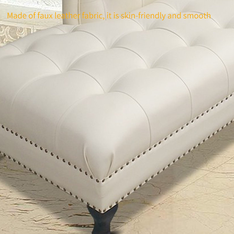Chaise longue en similicuir tendance et simple, Orienté à droite
