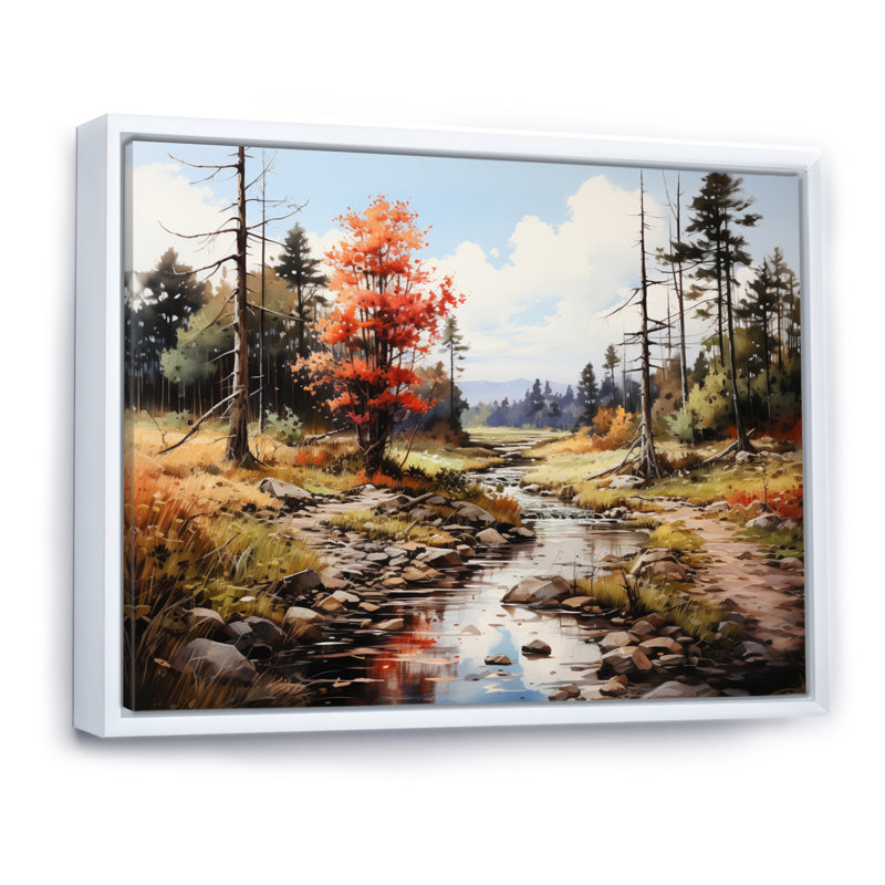 " Forest Adirondack Mountains ", Cadre flottant blanc, H 24 po x l 32 po x P 1 po
