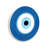 Evil Eye Centric Bold Blue Abstract Circular Dominant Shapes Circular Wall Plaque, 12" Diameter