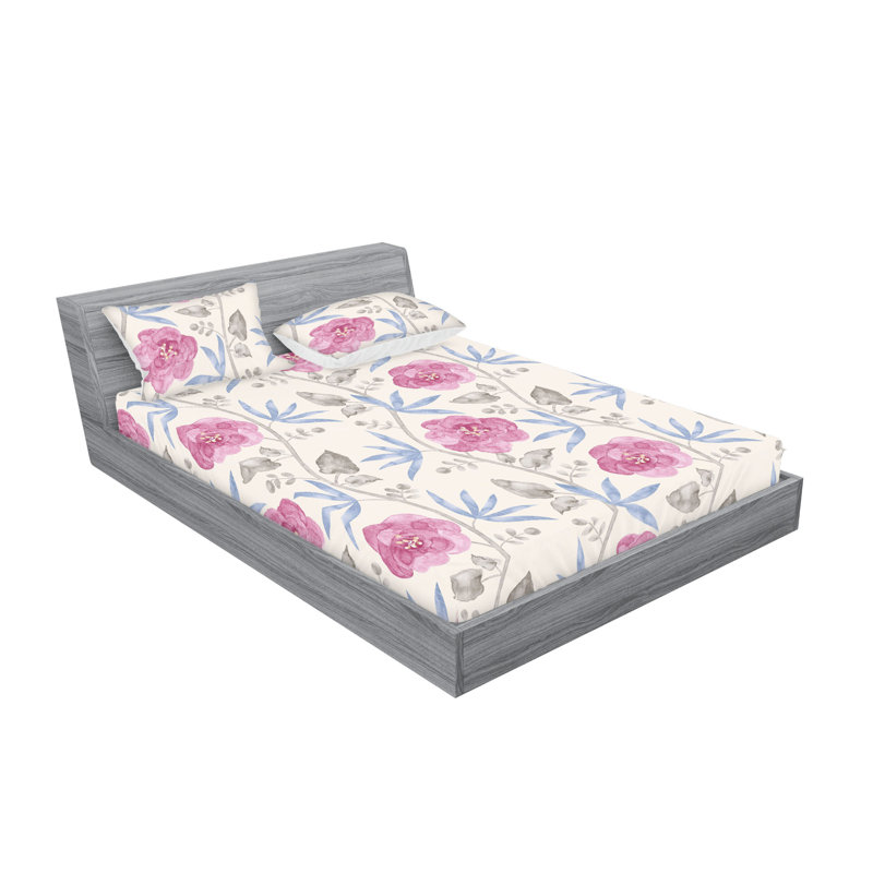 Drap-housse et taies décoratives 3 pièces Ambesonne, Ensemble de draps pour lit double avec 2 taies d'o