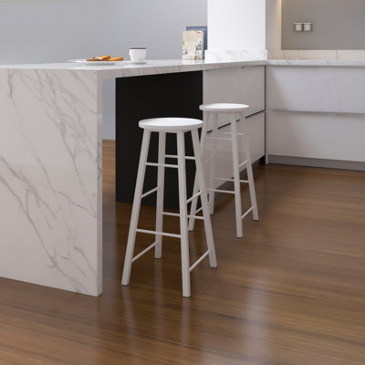 Upholstered Counter Stool with Metal Frame