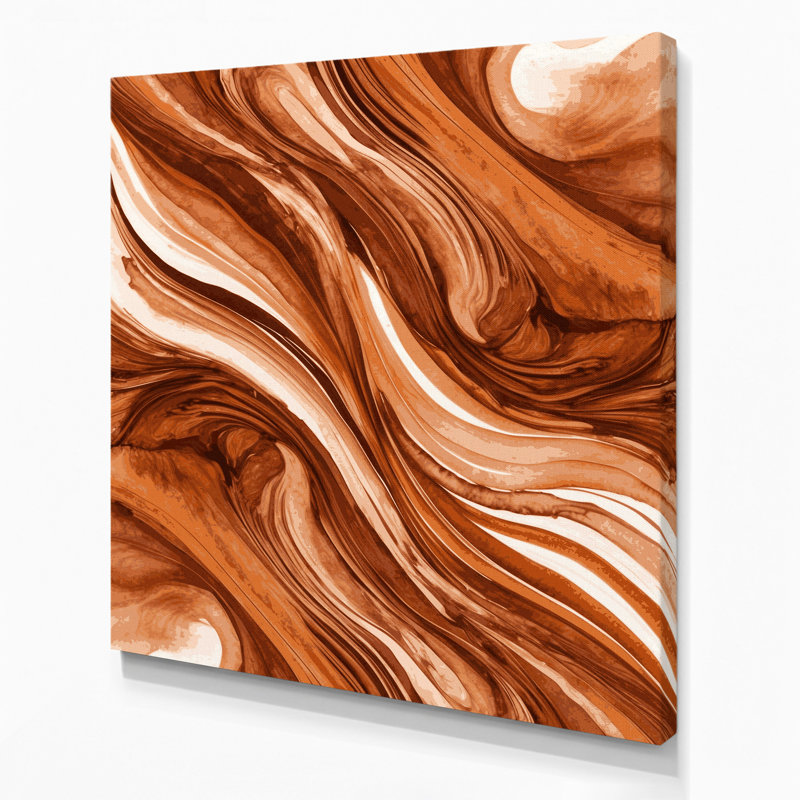 Aquarelle abstraite 37, art mural sur toile brune, H 8 po x l 8 po