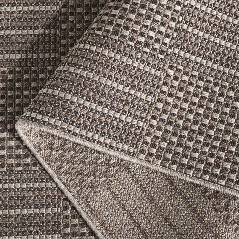 Fultonville Sisal All-Weather Performance Checkered Indoor/Outdoor Area Rug, Rectangle 5'3" x 7'6"