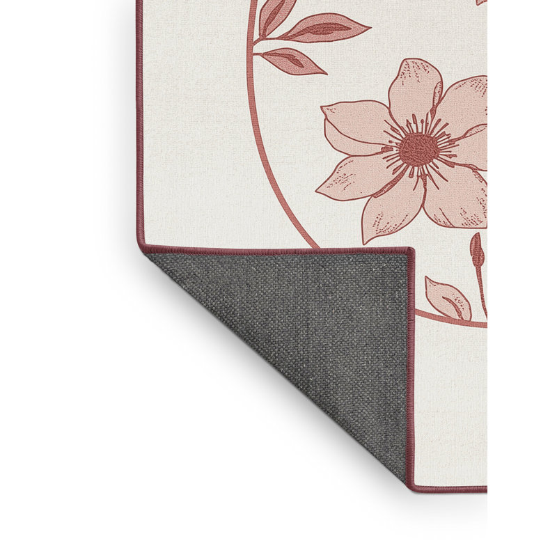 Soft Plush Farner Easter Modern & Contemporary Abstract Area Rug in Gray – Rose Binding, 2x3