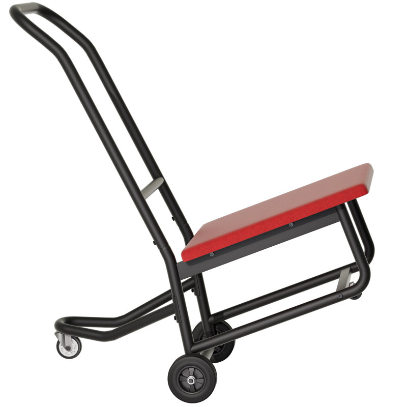 Chariot de chariot robuste pour chaises empilables, peut contenir 10 chaises pliantes, capacité de 300 lb, chariot de transport vertical avec roues en caoutchouc de 5,9 po et tapis antidérapant