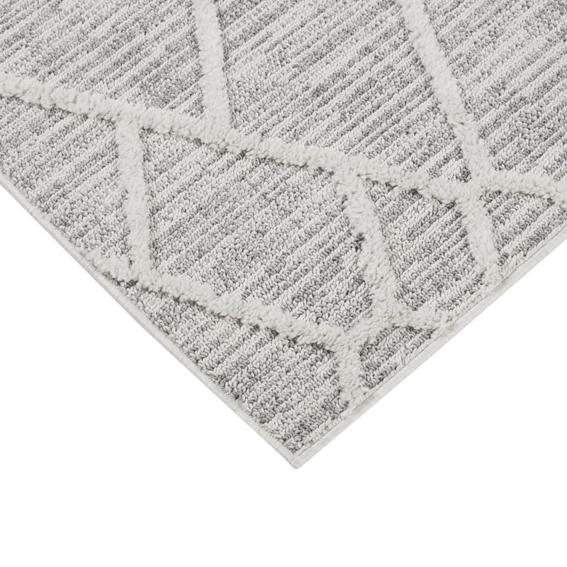 Tapis géométrique gris / crème Euan, Rectangle de 8 pi x 10 pi