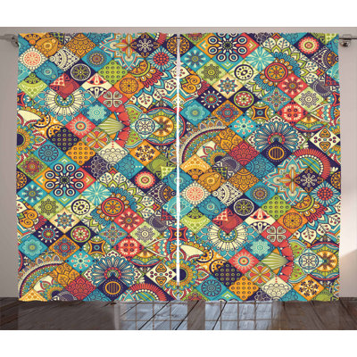 Bohemian Semi-Sheer Rod Pocket Curtain Panels