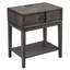 Table d'appoint encastrée en bois de chêne massif avec AC / USB gris fumée