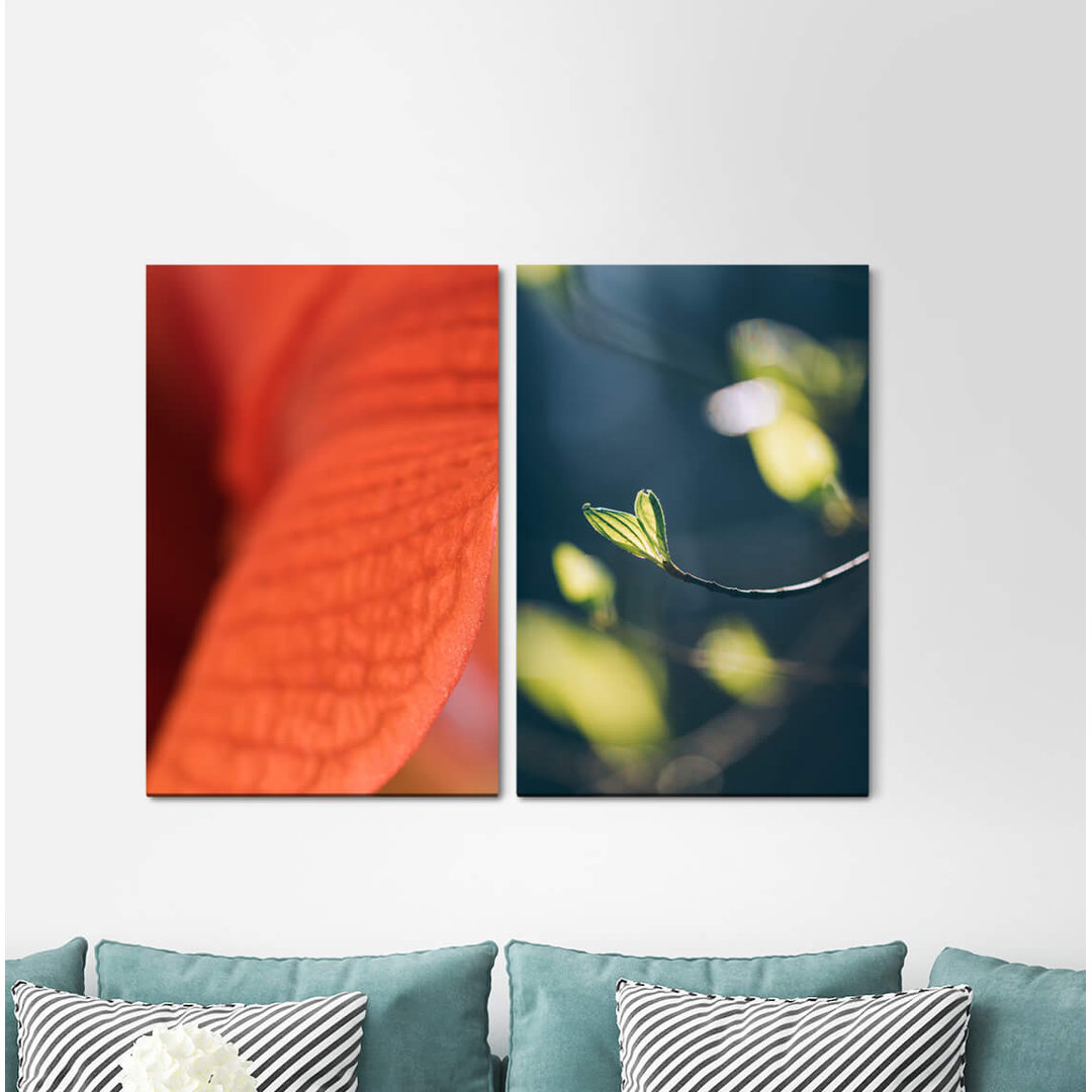 2-tlg. Leinwandbilder-Set - Fotografie „Blossom Branch Spring Refreshing Healing”