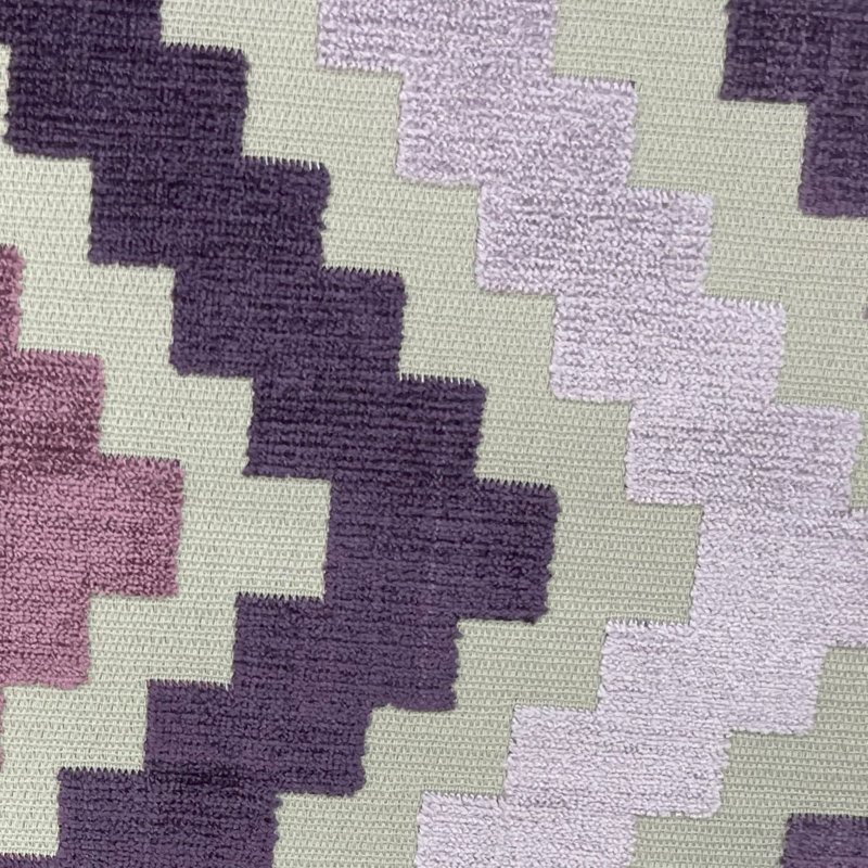 Coussin Plutus Opulence, H 22 po x l 22 po, Gris / rose / mauve rayé, Carrée