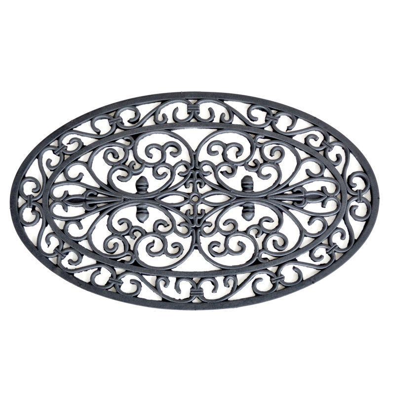 Tapis d'entrée en caoutchouc 18 po x 30 po - Forme ovale