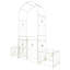 Arche romantique en métal avec portes doubles et supports à fleurs