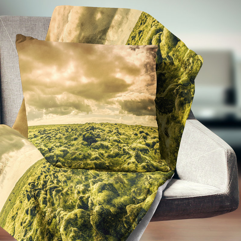 Magnifique vue du ciel et de la mousse - coussin à imprimé paysage, 16 po x 1 po, Coussin décoratif