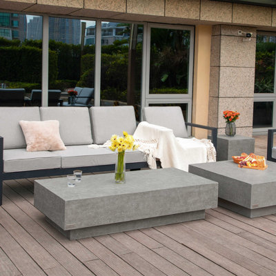 TEVERE Rectangular Concrete Coffee Table 152.4 x 76.2 x 35.6 cm