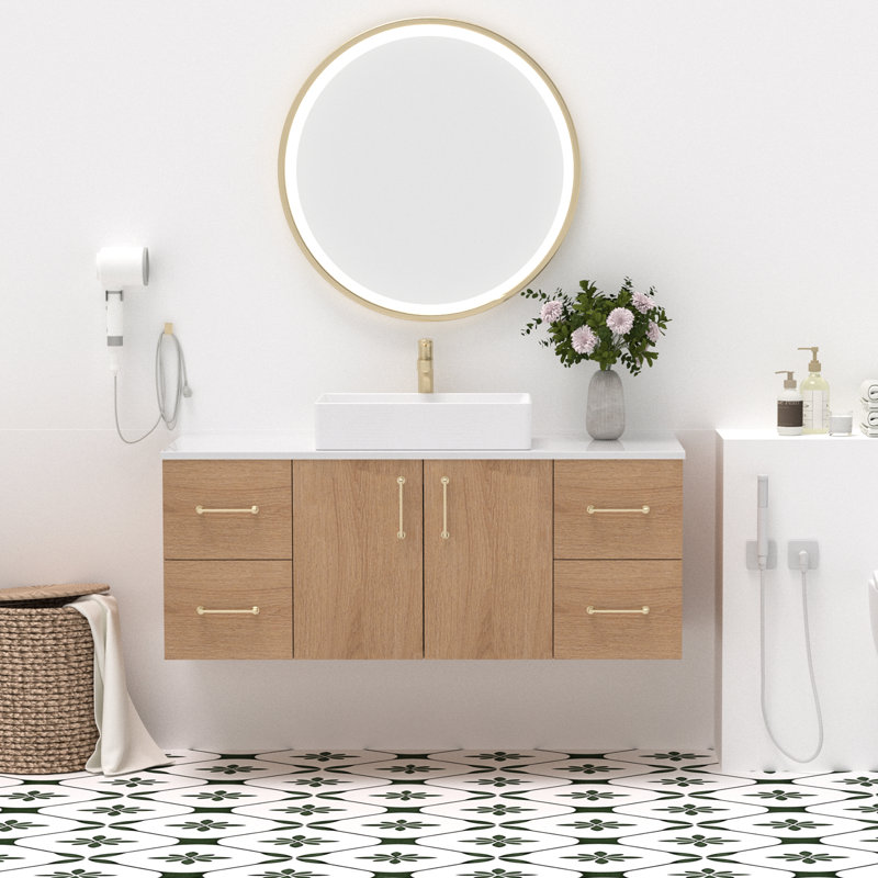 48" Single Floating Bathroom Vanity With Sink Combo