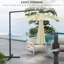 Parasol de patio en porte-à-faux de 9,5 pi avec manivelle, base croisée et évent d'aération Outsunny