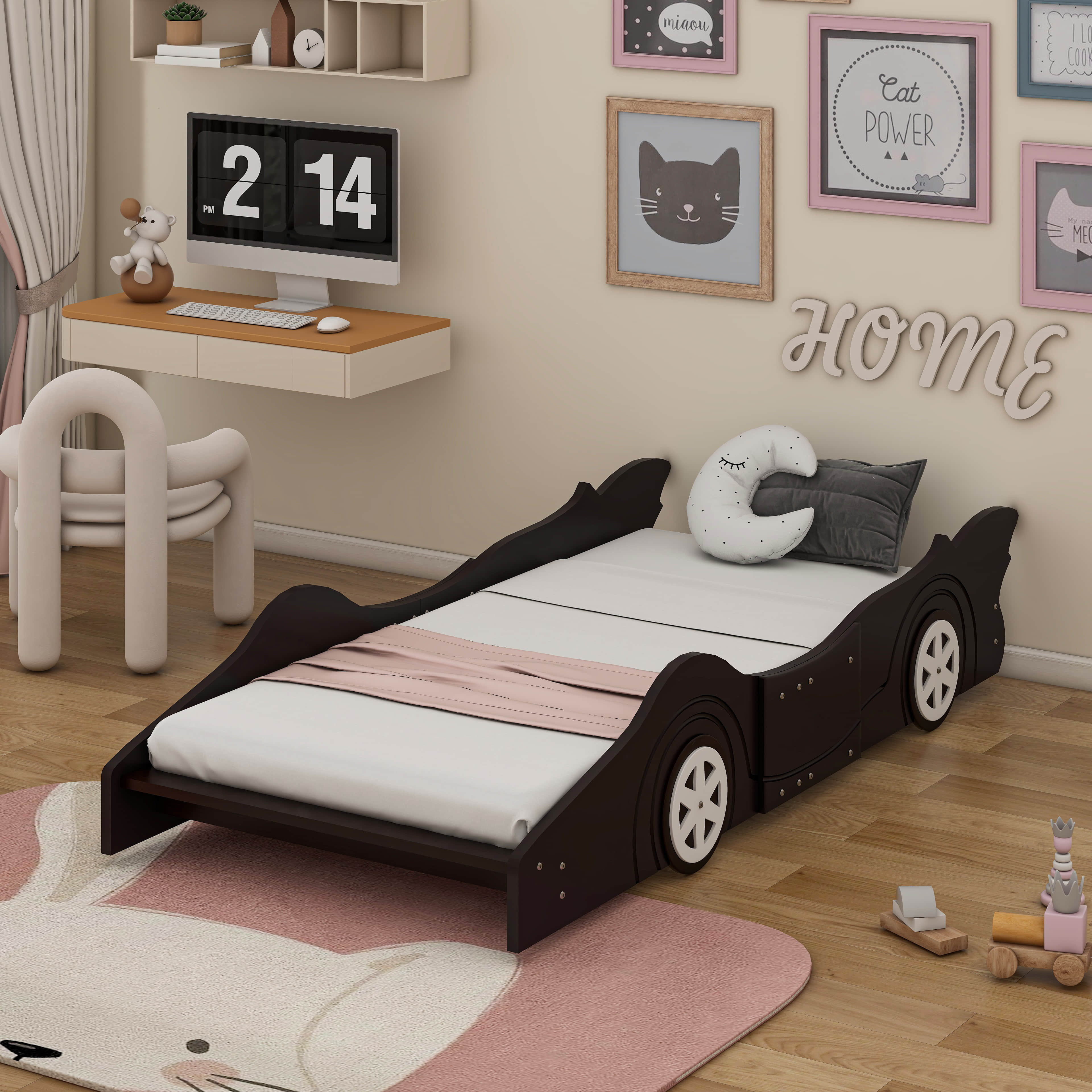 Zoomie Kids Twin Size Race Car-Shaped Platform Bed | Wayfair