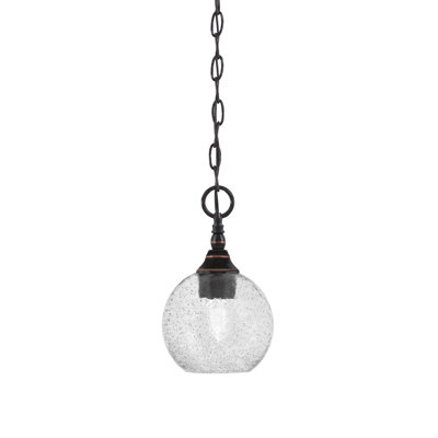 Mini-luminaire suspendu en chaîne avec verre fumé de 5,75 po
