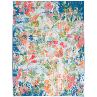 Tapis bleu marine / orange Clairan