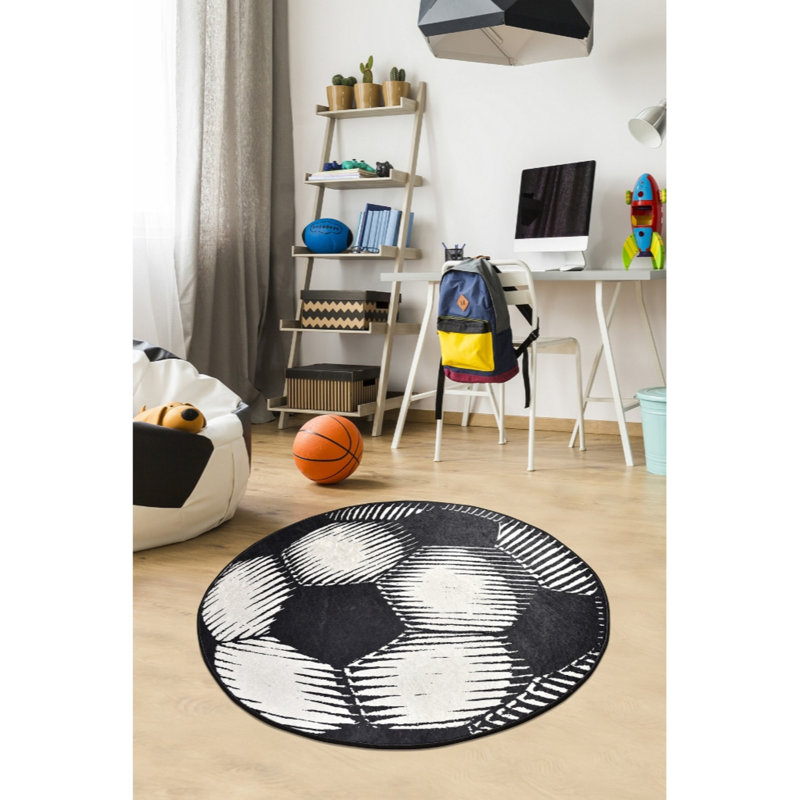 Premium Round Area Rug, 79.0 Inches, 100% Polyester, 0.16-Inch Pile Height | Antibacterial, Non-Slip Underside, Machine Washable | Perfect for Living Room, Bedroom, and Dining Areas, Soft & Durable Design