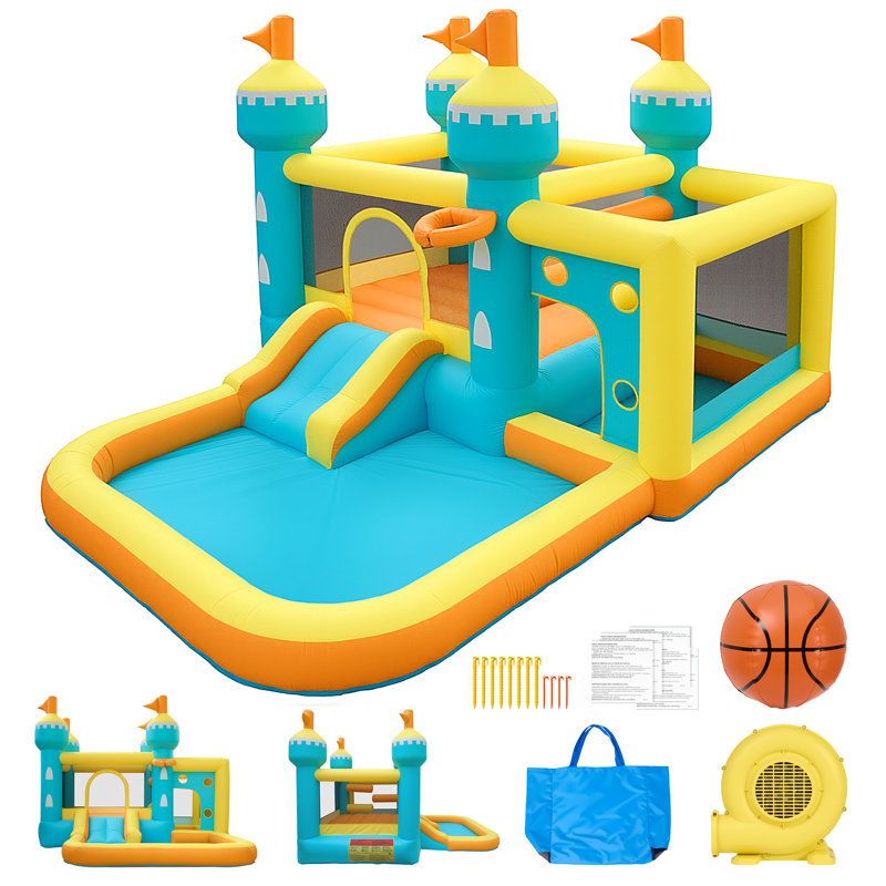 Jeu gonflable avec zones de jeu 5-en-1