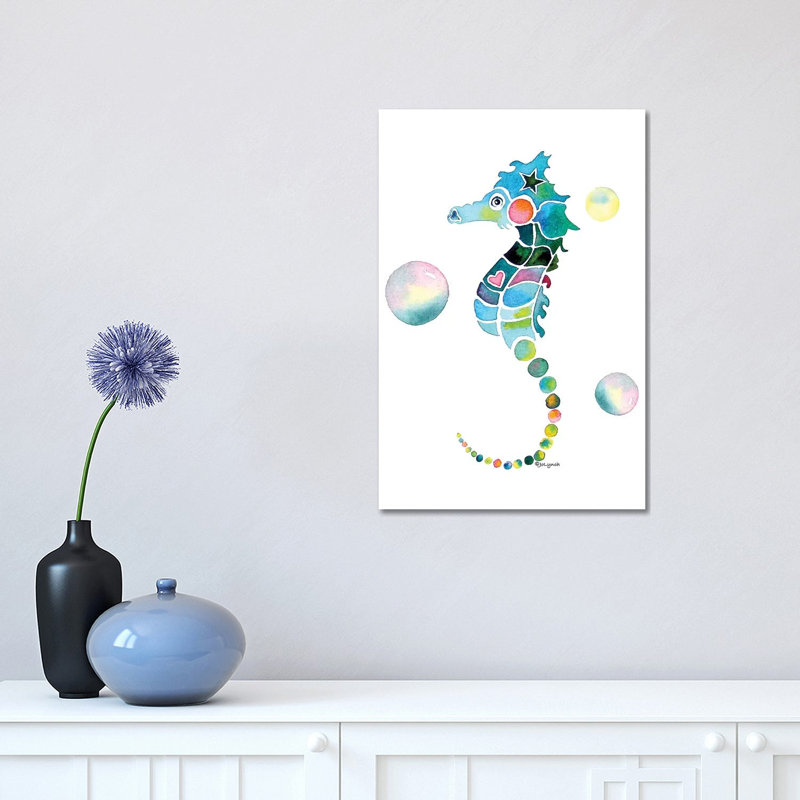 Seahorse Ocean by Jo Lynch - Wrapped Canvas Gallery-Wrapped Canvas Giclée, 45.72cm H x 30.48cm W