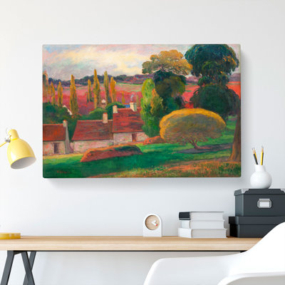 A Farm In Brittany by Paul Gauguin - Wrapped Canvas