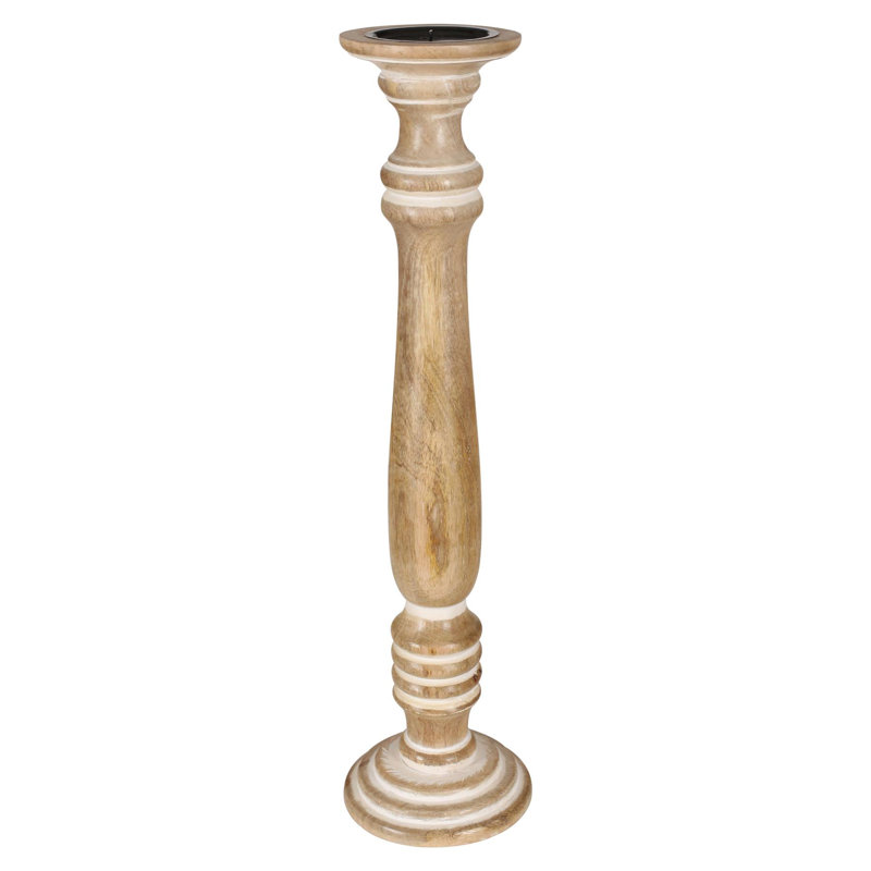 A1787N Holders Wood Tabletop Candlestick, 63cm H x 18cm W x 18cm D