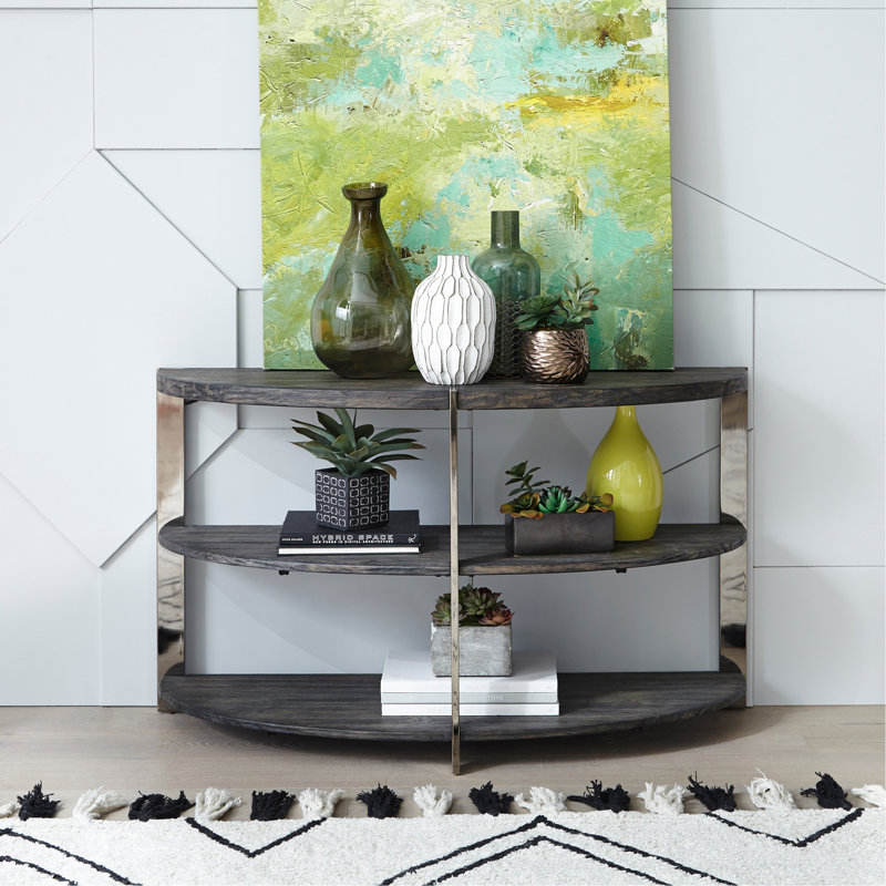 Console Kalne en forme de demi-lune avec 2 tablettes ouvertes