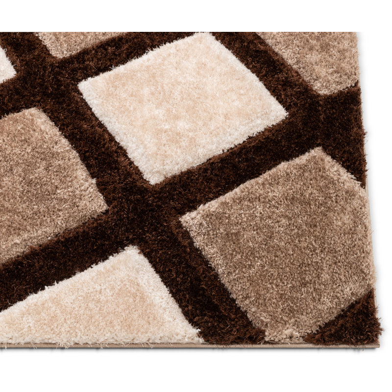 Geometric Shag Area Rug, Rectangle 120 x 160cm