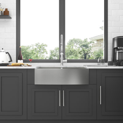 Évier double en acier inoxydable - 33 x 20 x 9 avec structure stable 33 po x 20 po x 9 po, calibre 18 pour la cuisine Space
