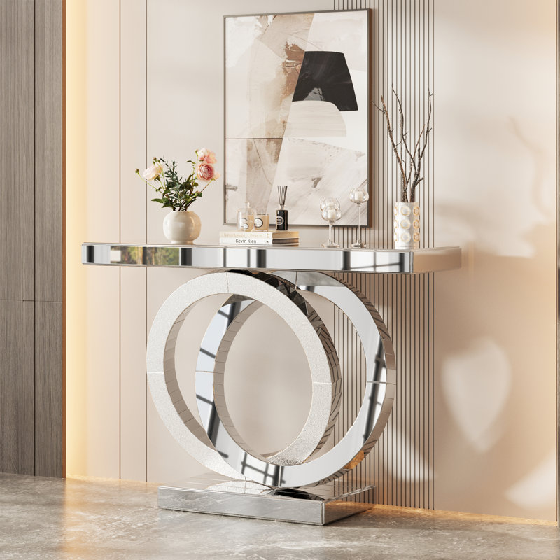 Modern Glam Mirrored Console Table For Living Room/foyer