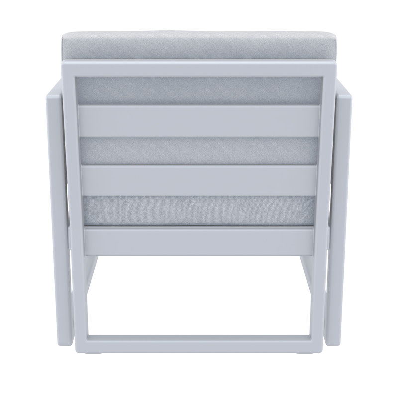 Chaise de patio avec coussins Lane, Argent / gris, Toile granit Sunbrella®