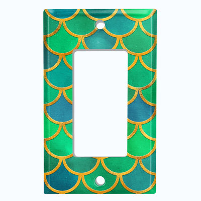 Metal Light Switch Plate Outlet Cover (Mermaid Pink Scale  - Single Rocker)