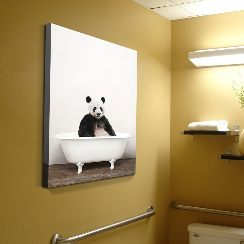 Art mural, peintures de panda, impressions sur toile pour décoration murale, photo imprimée sur toile avec photos de panda, encadrée (37 * 49)