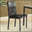 Ensemble de 2 chaises d'appoint rembourrées en similicuir noir