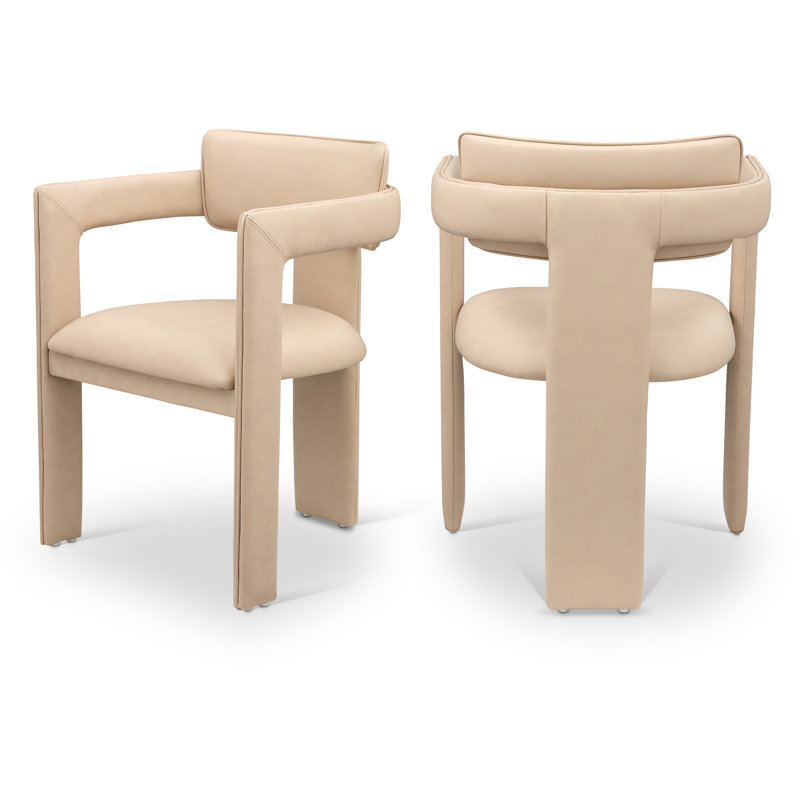 Exilda Vegan Leather Dining Chair, Tan Vegan Leather
